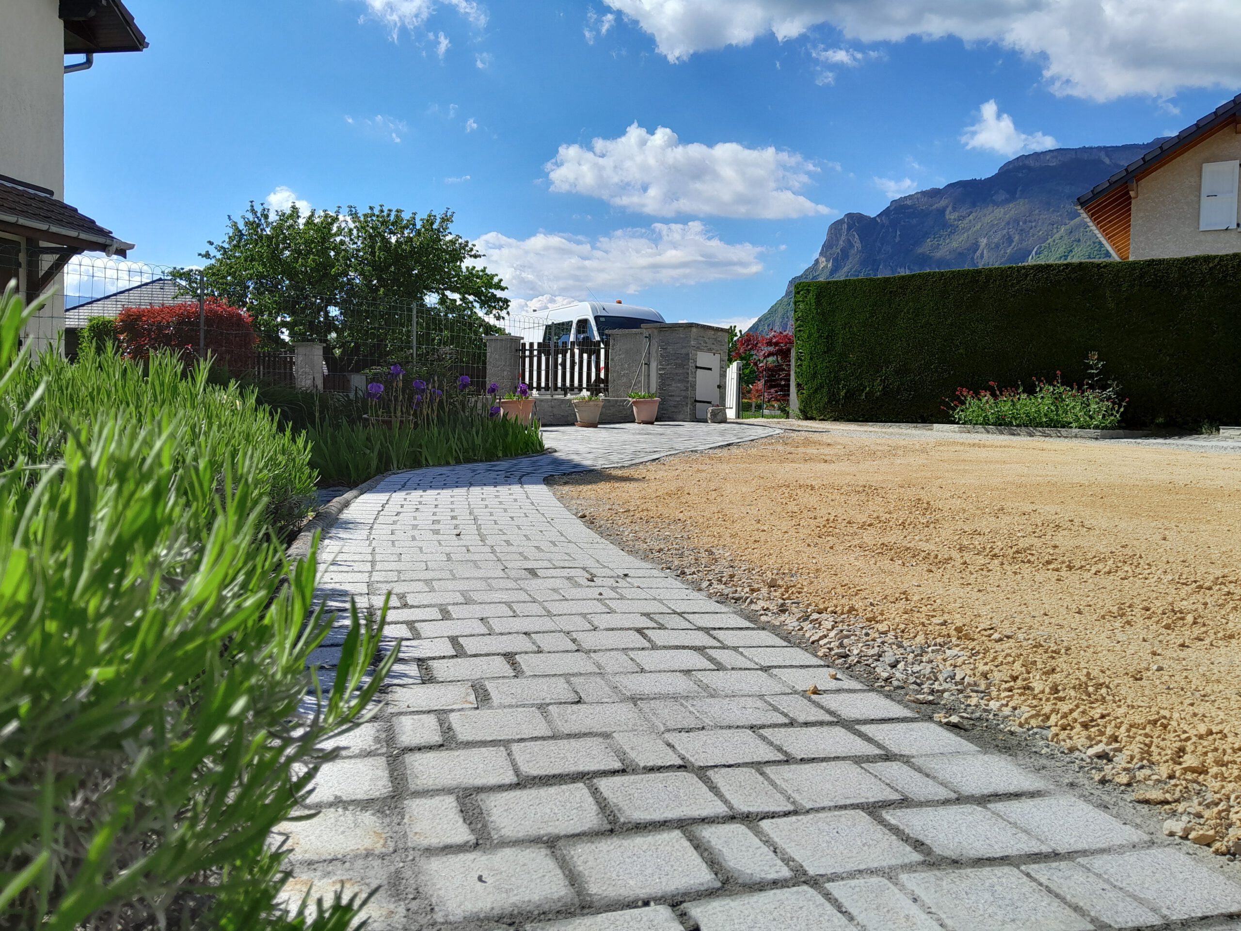 Chantier pose de pavé