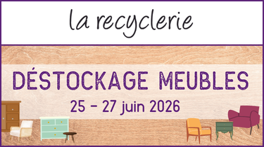 Affiche du déstockage de meubles a la Recyclerie Fibr'Ethik